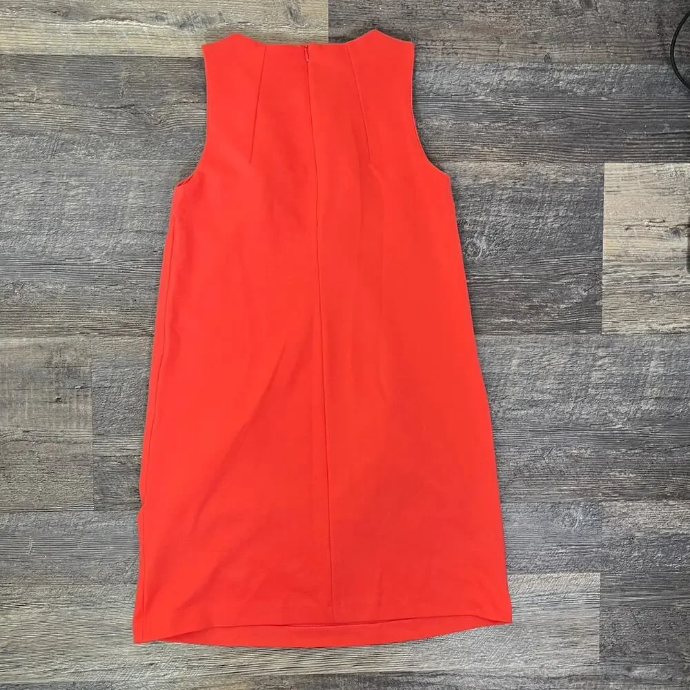 Adrienne Vittadini coral pink sleeveless 60s style shift dress sz small S B178 - Picture 5 of 5